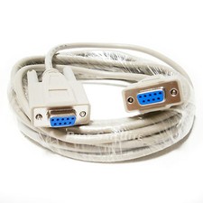 15 ft DB9 NULL Serial Cable FTA Receiver 9-pin FEMALE-FEMALE DATA TRANSFER 2pc picture