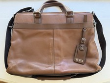 Tumi Tafton Double Zip Brown Leather Shoulder Messenger Bag 15” laptop 69714UMO picture