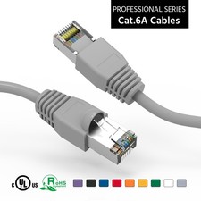 20 Pack of 20Ft CAT6A Shielded (SSTP) Ethernet Network Booted Cable Gray picture