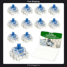 10 Pcs Blue Mechanical Keyboard Switches Dustproof Tactile Clicky Gaming picture