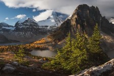 Landscape banff national park mountains lake canada fall Custom Gaming Mat Desk picture
