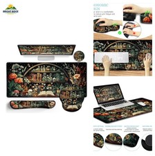 Skull Mouse Pad Set XXL Ergonomic Wrist Support Desk Mat Cup Coaster Gaming picture