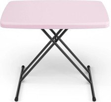 Folding Table 30 Inch - Small Desk Adjustable Height TV Tray for Laptop, Couch, picture