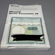 Vtg Microsoft Home Essentials 98 OEM PC Software CD ROM Sealed COA 1997 picture