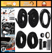 Wire Loom Sleeve Kit with Heat Shrink Tubing, Tape & Ties for Vehicle Hose Prote picture