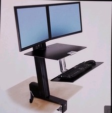 Ergotron dual screen sit-stand work station. BLACK.  picture
