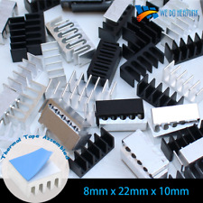 20/50pcs 8x22x10mm Silver/Black Aluminum HeatSink Radiator Cooler for LED IC CPU picture