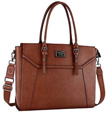 MOSISO 17 inch Women Laptop Tote Bag with Shockproof Compartment - Brown picture