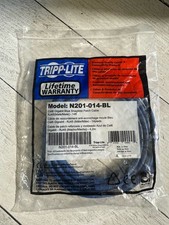 Tripp-Lite N201-014-BL Cat6 14ft Blue Gigabit Snagless Patch Cable RJ45 M/M New picture