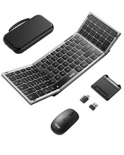 Ghajz Portable Foldable Keyboard and Mouse Combo, Bluetooth×2+USB A+USB C4 in... picture