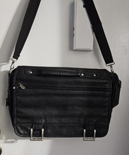 Laptop Briefcase Bag Canyon Outback Leather Goods  Black 18x12 picture