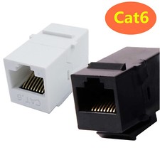 2x RJ45 CAT6 Keystone Coupler Wall Plate Outlet Panel UTP Insert Adapter Socket picture