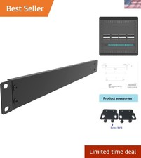 Black 1U Rack Mount Blank Panel - Sturdy Steel Design for Networking Protection picture