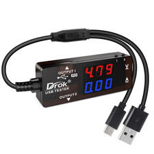 USB Tester, USB-A USB-C 2.0 Multimeter Dual USB Ports PD QC 3.0 with Color picture