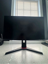 onn. 24in LED Monitor 1080p 75Hz HDMI VESA Model 100027813 Black/Red picture