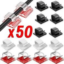 10-50PCs Cable Clips Self-Adhesive Cord Management Wire Holder Organizer Clamp picture