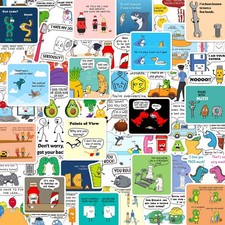 200PCS Funny Stickers, Dad Joke Meme Vinyl Stickers for Kids Teens Colorful picture
