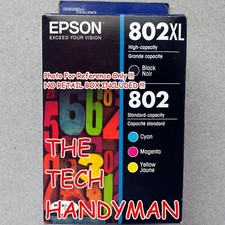 4-PACK EPSON GENUINE 802XL BLACK & 802 COLOR INK (NO RETAIL BOX) WF-4730 WF-4734 picture
