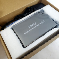 PWAY 4K HDMI USB KVM Switch 2x1 with Cables & Power Adapter – Dual PC Control picture