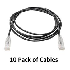 10x TRIPP LITE N201-S05-BK 5ft. Cat 6 Black Cat6 Gigabit Snagless Patch Cable picture