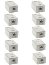 10x 1 Port CAT6 RJ45 Network Ethernet Wall Surface Mount Box Keystone Jack Pack picture