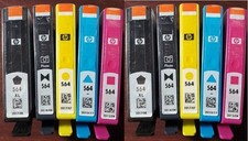 2 Sets of 5 (10) GENUINE SEALED HP 564XL and 564 High Yield INKJETS NO BOX picture