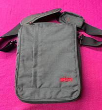 STM Gray/Black Nylon Padded Shoulder/Messenger Laptop Bag Fits 13 in, Zip picture
