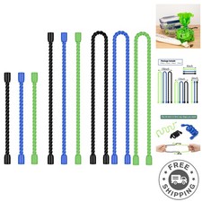 Bendable Silicone Cable Ties - 9PCS in 4inch, 6inch, 12inch for DIY & Bundling picture