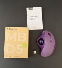 Seenda MBD5 MOU-301 Wireless Dual-Mode Ergonomic Trackball Mouse Purple picture