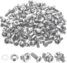 40 Pcs/20 Set Rack Mount Screws and Cage Nuts for Server Rack Cabinet, Silver Ca picture