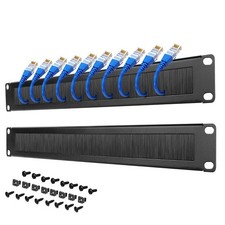 Tecmojo 1U Rack Mount Cable Management Panel with Brush,Rack Brush Panel for ... picture