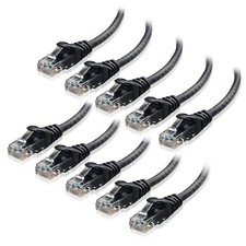 Cat6 Patch Network Cable RJ45 Ethernet 1ft To 10ft 10Pack Pure Copper Black picture