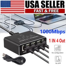 Gigabit Ethernet Splitter 1 to 4 Port RJ45 LAN Network Adapter 1000Mbps for PC picture