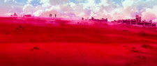 Landscape neon genesis evangelion anime ruins clouds Custom Gaming Mat Desk picture