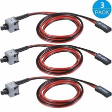 3 pack 2 Pin SW PC Power Cable On Off Push Button ATX Computer Switch Wire picture