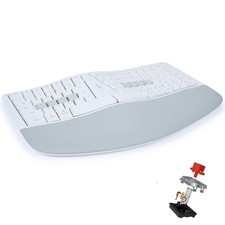 KINESIS mWave Quiet Ergonomic Keyboard for Mac White KB150MLIN picture