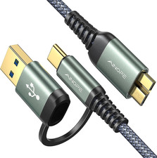 AINOPE 10Gbps Micro B to USB C Cbale 1.5FT External Hard Drive Cable picture