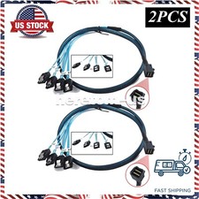2PCS Internal Mini SAS to SATA Reverse Breakout Cable SFF-8643 to 4XSATA 7Pin picture