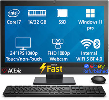 Dell i7 24 Inch All-In-One Desktop Computer AIO PC WiFi Windows 11 pro 7440 7450 picture