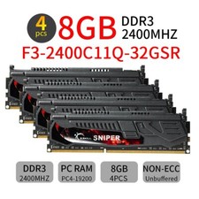 G.SKILL Sniper 32GB 4x 8GB DDR3 OC 2400MHz PC3-19200 Desktop PC Gaming Memory AB picture