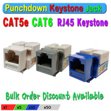 CAT5e CAT6 Punchdown RJ45 Keystone Jack Network Adapter x5 x10 x50 packs EIA TIA picture