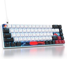 60 Percent Gaming Keyboard 68 Keys Mechanical LED GT68-Black-white  picture