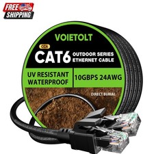 Cat 6 Outdoor Ethernet Cable 150 ft, 24AWG 10Gbps Cat6 Cable Cord Waterproof... picture