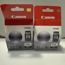 [New] 2 Genuine Canon OEM Printer Cartridges PG-210XL  Black Sealed in Boxes picture