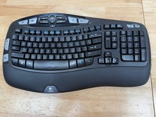 Logitech K350 Wave Wireless Keyboard – Powers On – NO USB Receiver / Dongle picture