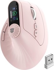 Transformers Vertical Wireless Mouse LED Screen Bluetooth 2.4G Pink picture