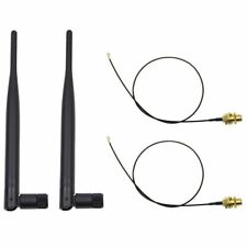 2 x 6dBi 2.4GHz 5GHz Dual Band WiFi RP-SMA Antenna + 2 x 35cm U.fl / IPEX Cable  picture