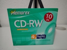 New Memorex CD-RW 4x 700MB 80 Min Rewritable Compact Discs 10-Pack DRC1-10 picture