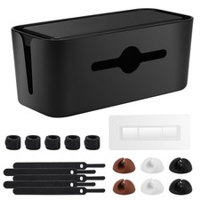 Cable Management Box - Cord Organizer for Home Office, Wire Hider, Black Storage picture