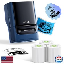 Nelko PM220 Bluetooth Label Printer 2 Inch Thermal for Phones PC Deep Blue picture